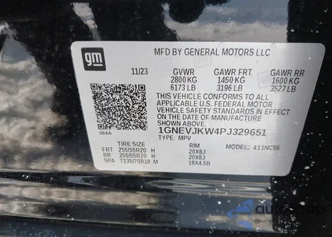 2023 Chevrolet Traverse Awd Rs from USA, damaged, VIN 1GNEVJKW4PJ329651